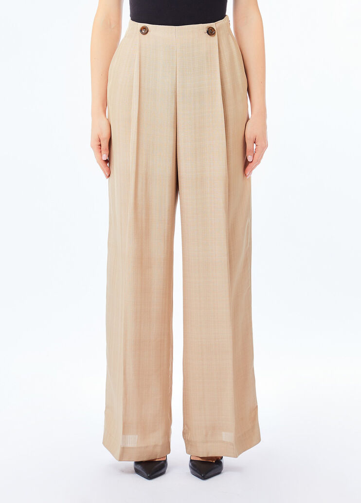 Pantal&oacute;n con pinza beige Liu Jo - medium