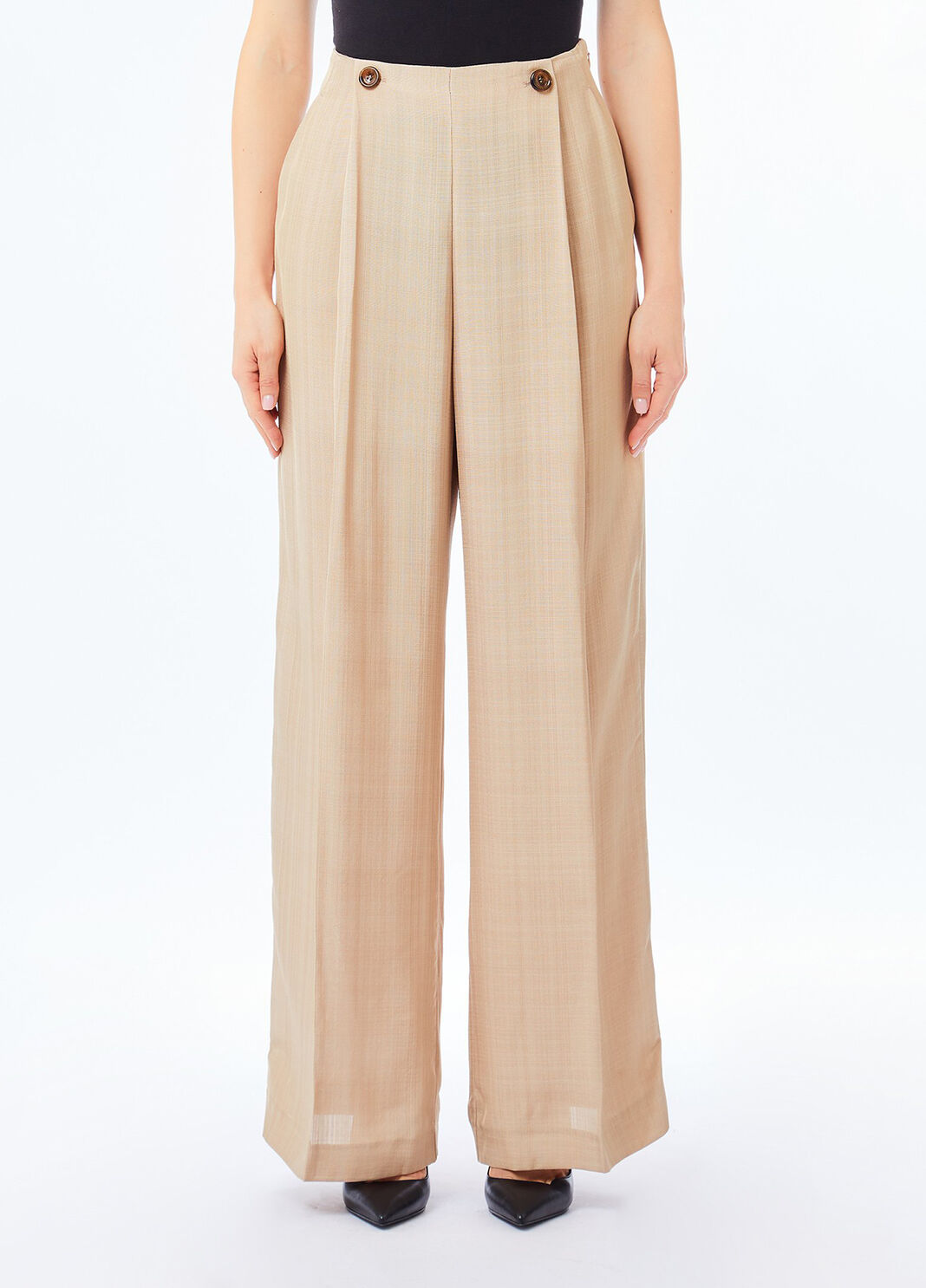 Pantal&oacute;n con pinza beige Liu Jo - large image number 0