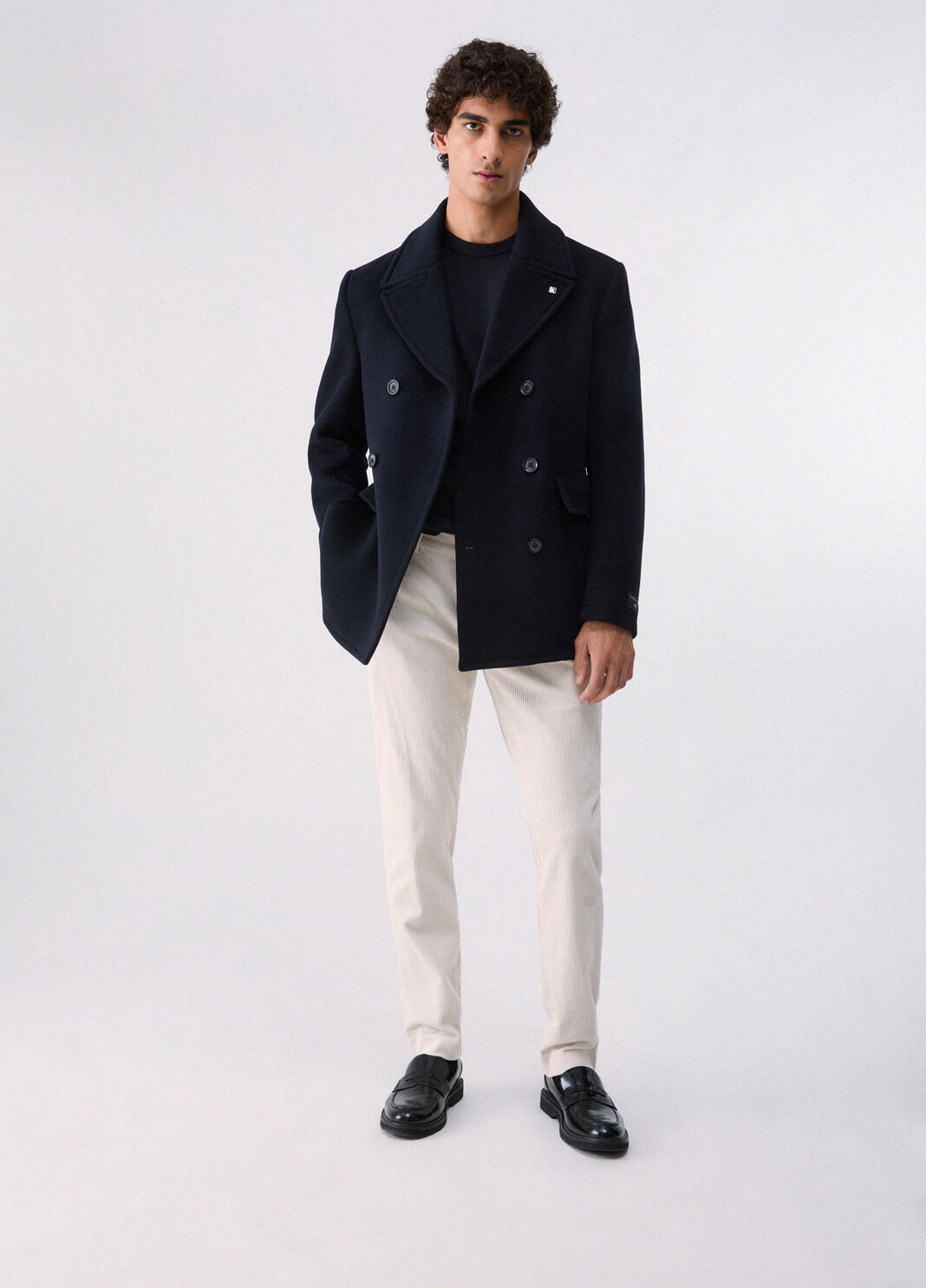 Coat caban in wool and cashmere dark blue Liu Jo - large image number 5