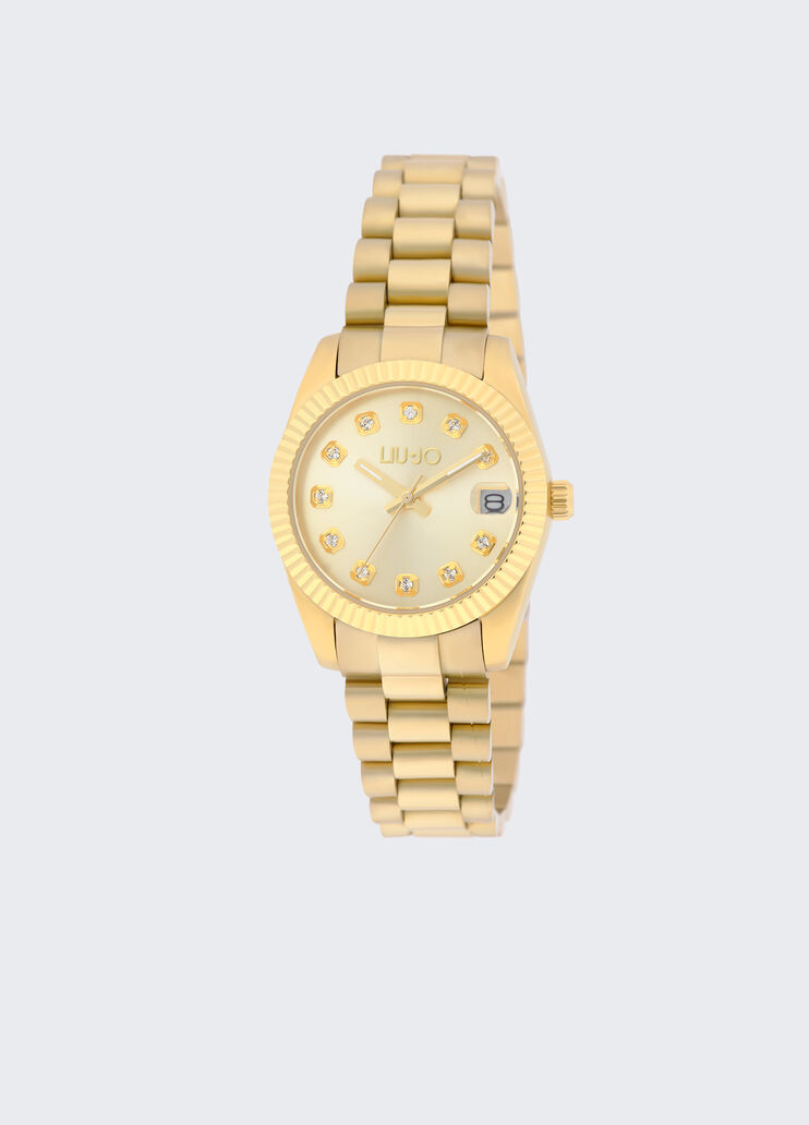 Steel watch with diamantés gold Liu Jo - medium Steel watch with diamantés gold Liu Jo - medium