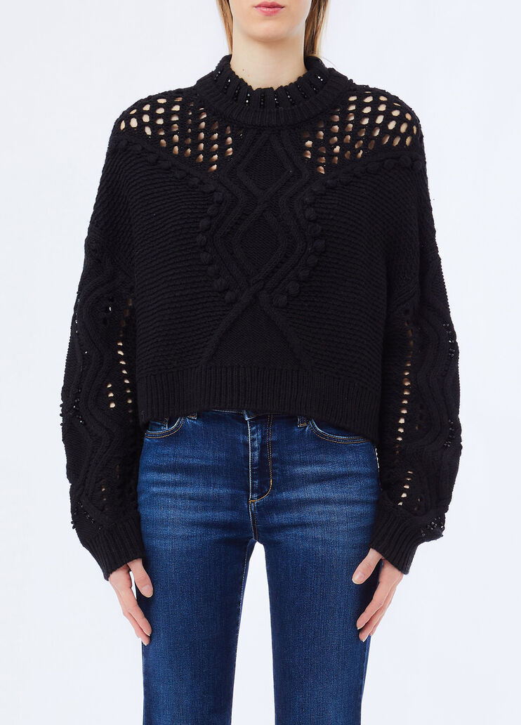 Jersey de lana calado negro Liu Jo - medium