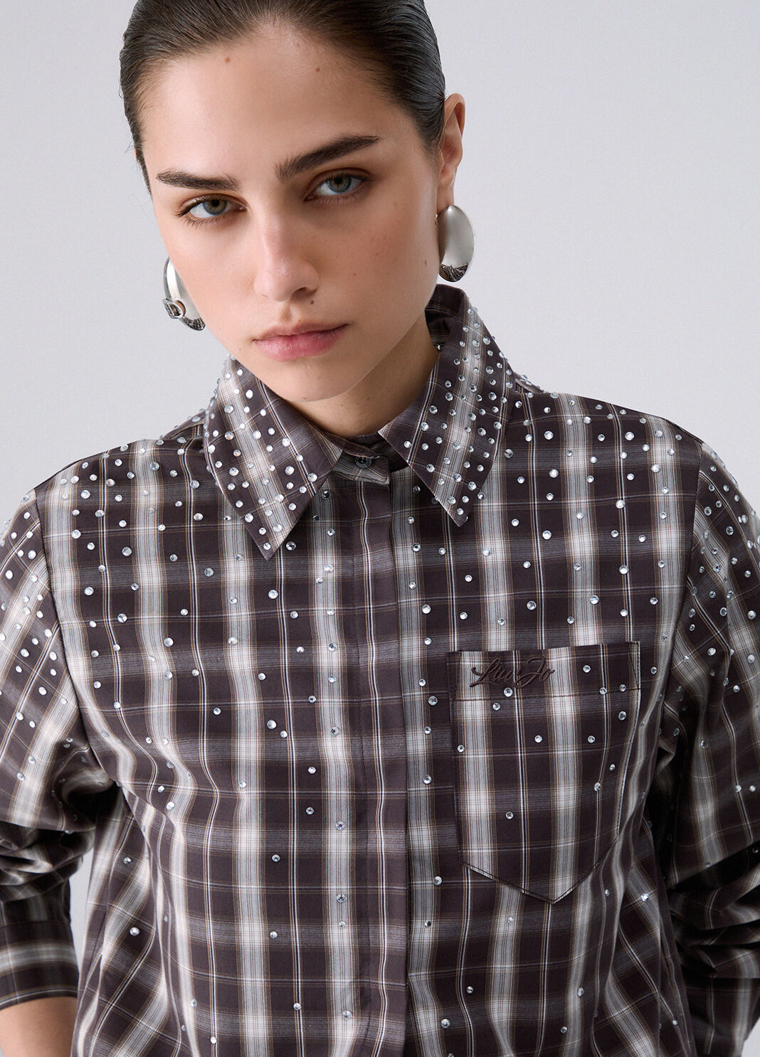 Check Fabric Shirt chequered brown Liu Jo - large image number 4