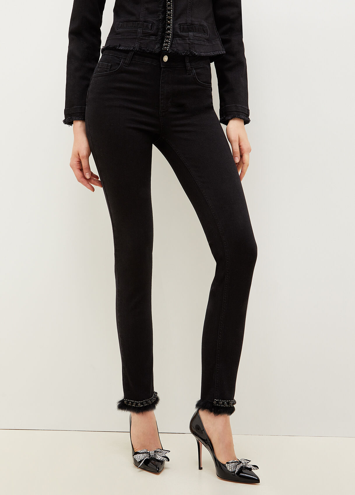 Liu jo scarpe top con pelliccia