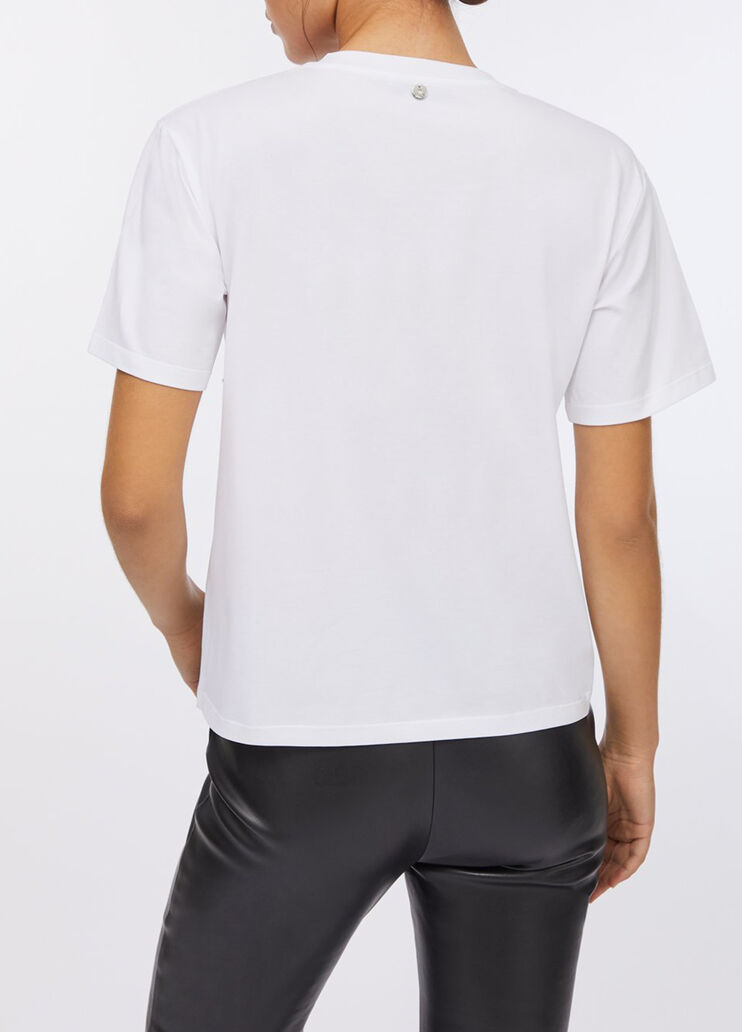 T-shirt mit Perlen und Strass Wei&szlig; Liu Jo - medium