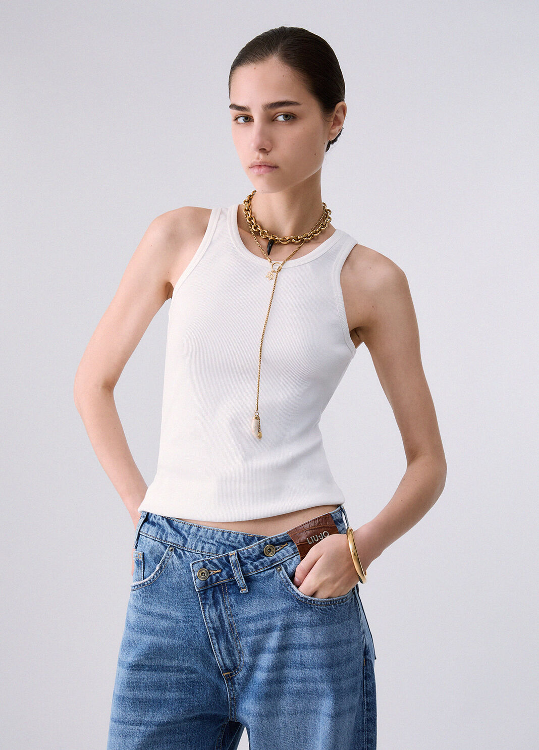 Top in jersey white Liu Jo - large image number 0