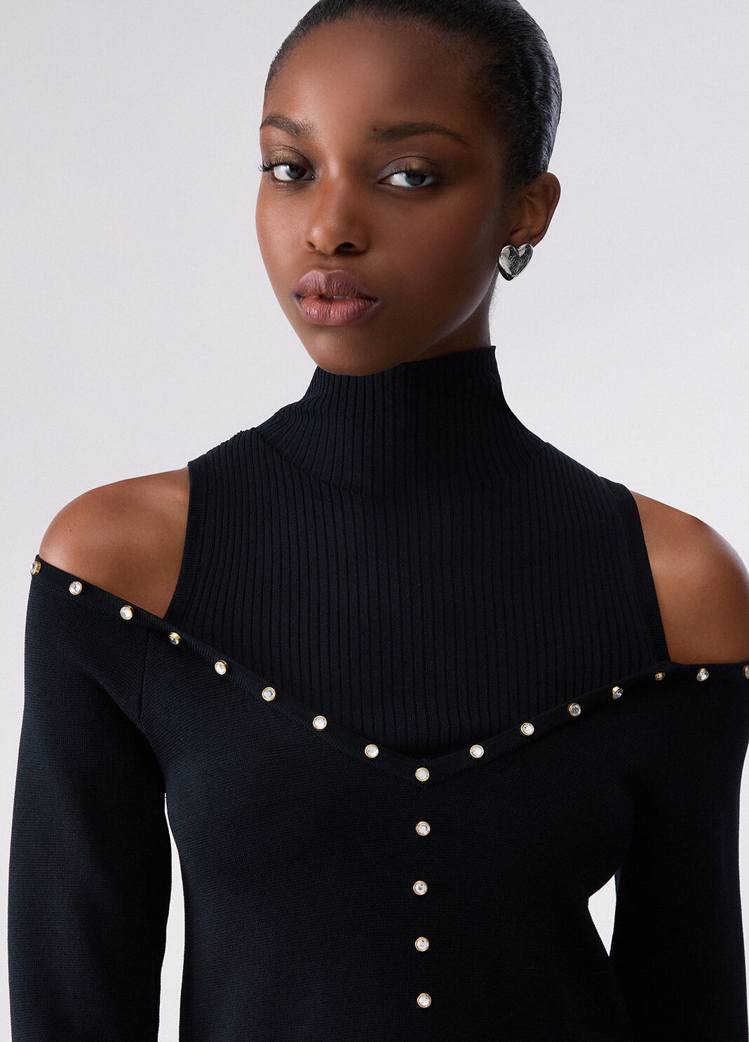 Robe courte en maille noir Liu Jo - large image number 2