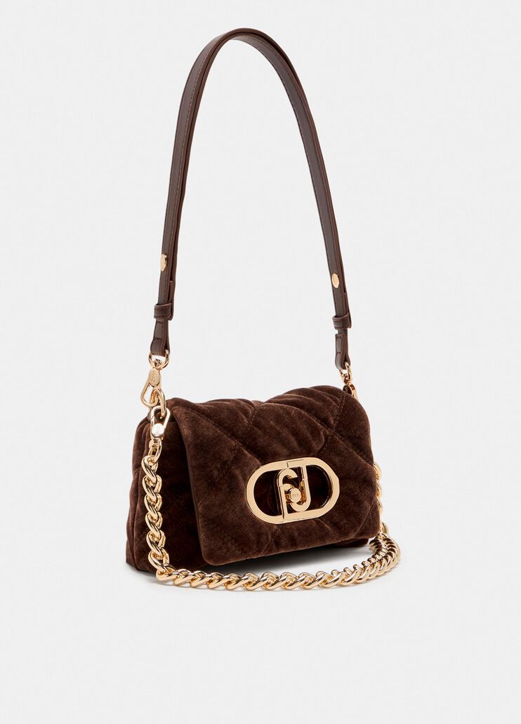 Sac petit format LaPuffy en velours marron foncé Liu Jo - large image number 2 Sac petit format LaPuffy en velours marron foncé Liu Jo - large image number 2