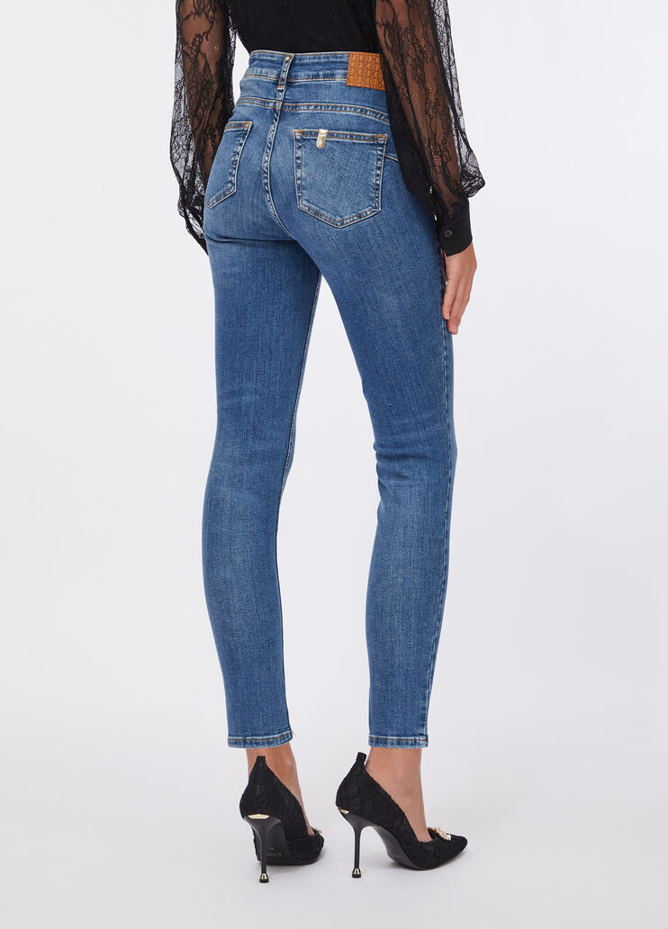 High-rise skinny jeans light blue denim Liu Jo - large image number 1