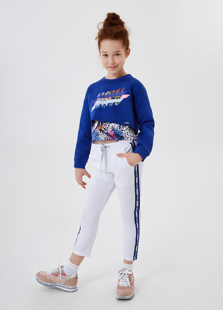 Joggings con glitter Bianco Liu Jo - large image number 3