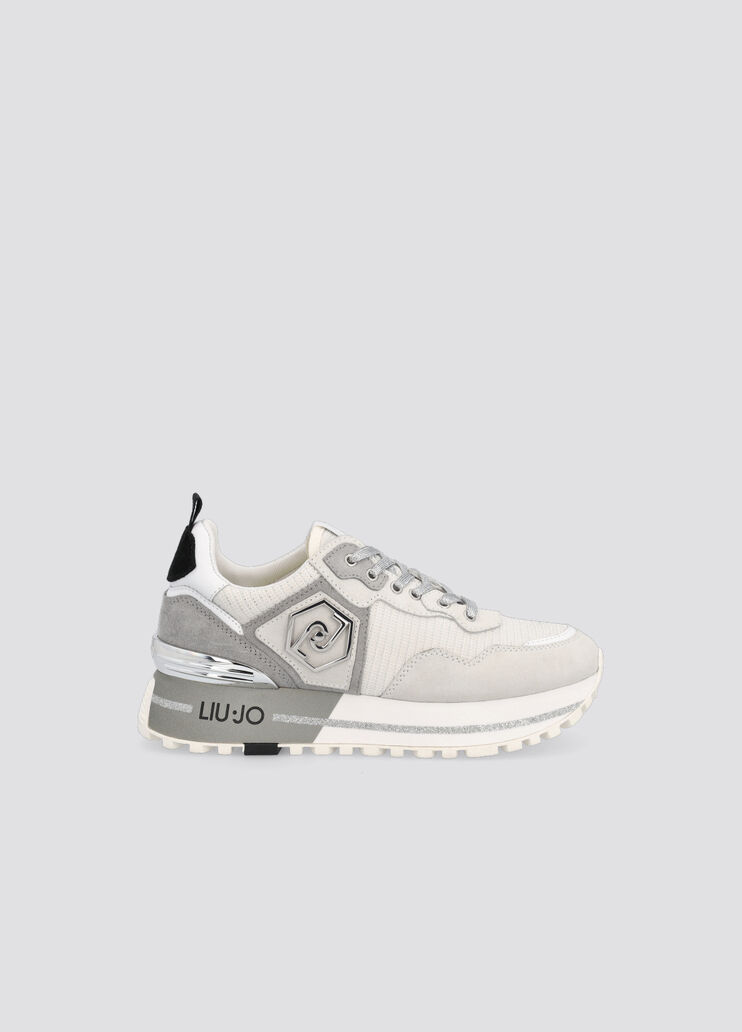 Mesh and suede platform sneakers white/silver Liu Jo - large image number 0 Mesh and suede platform sneakers white/silver Liu Jo - large image number 0