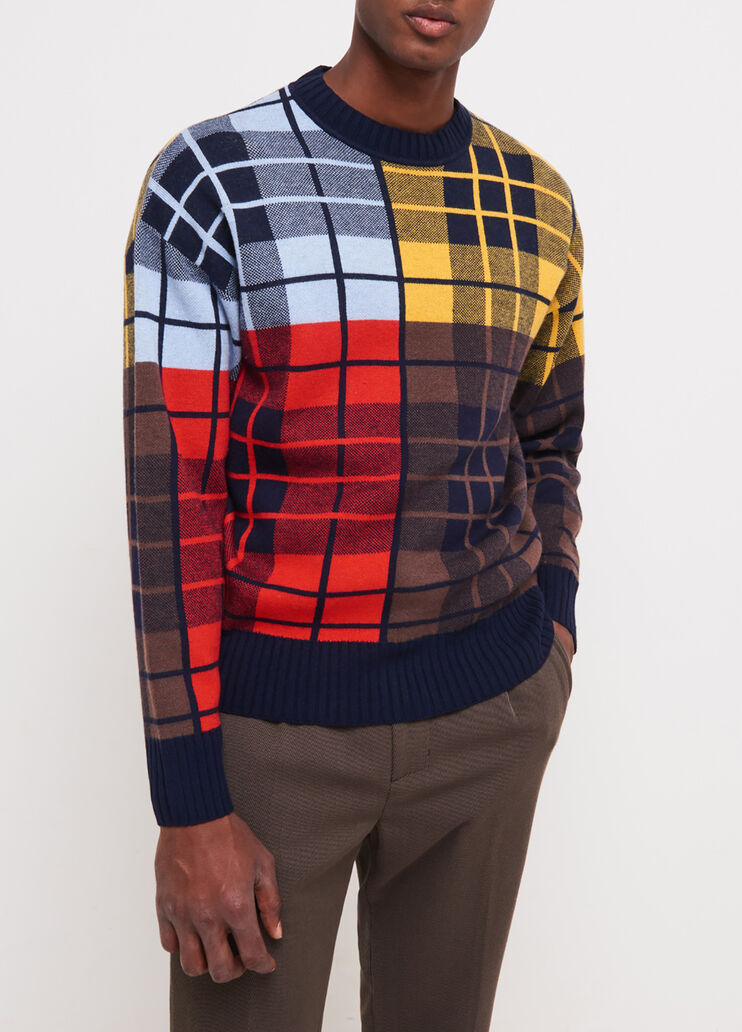 Jacquard jumper with tartan pattern multicolour Liu Jo - large image number 0