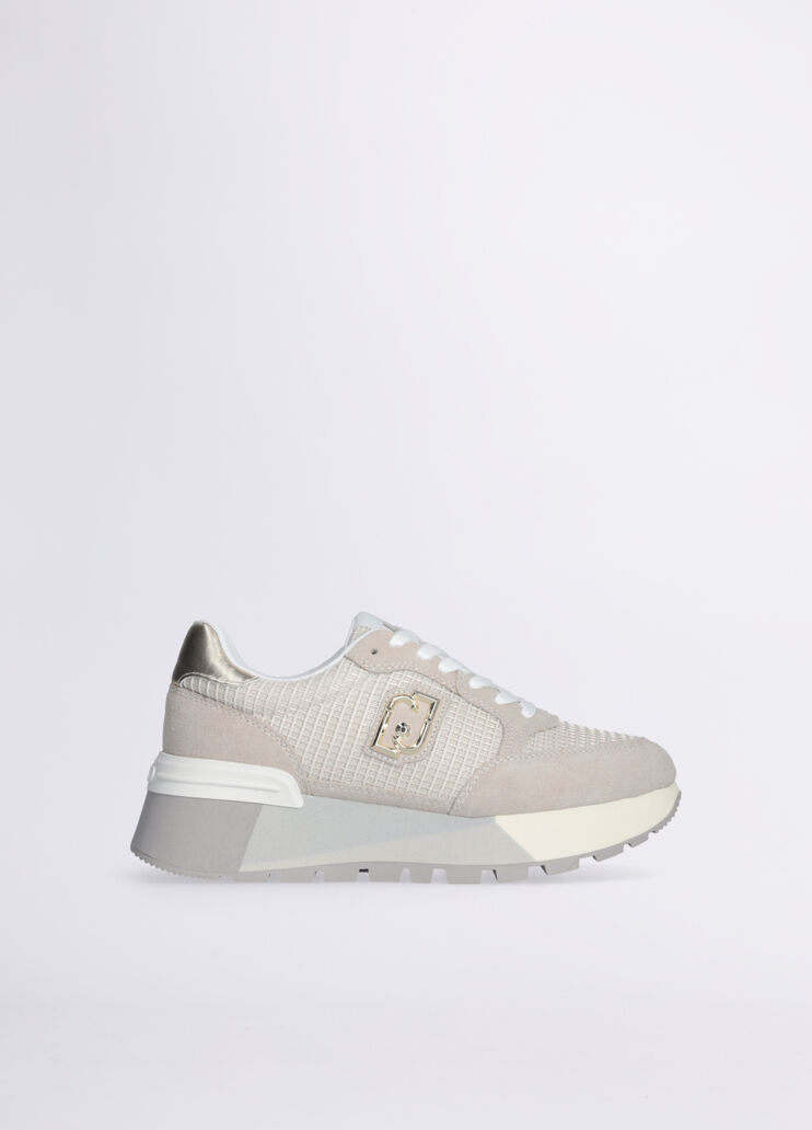Suede and mesh platform sneakers beige Liu Jo - medium  Suede and mesh platform sneakers beige Liu Jo - medium