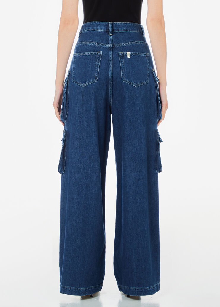 Jeans cargo en coton stretch bleu foncé Liu Jo - large image number 1 Jeans cargo en coton stretch bleu foncé Liu Jo - large image number 1