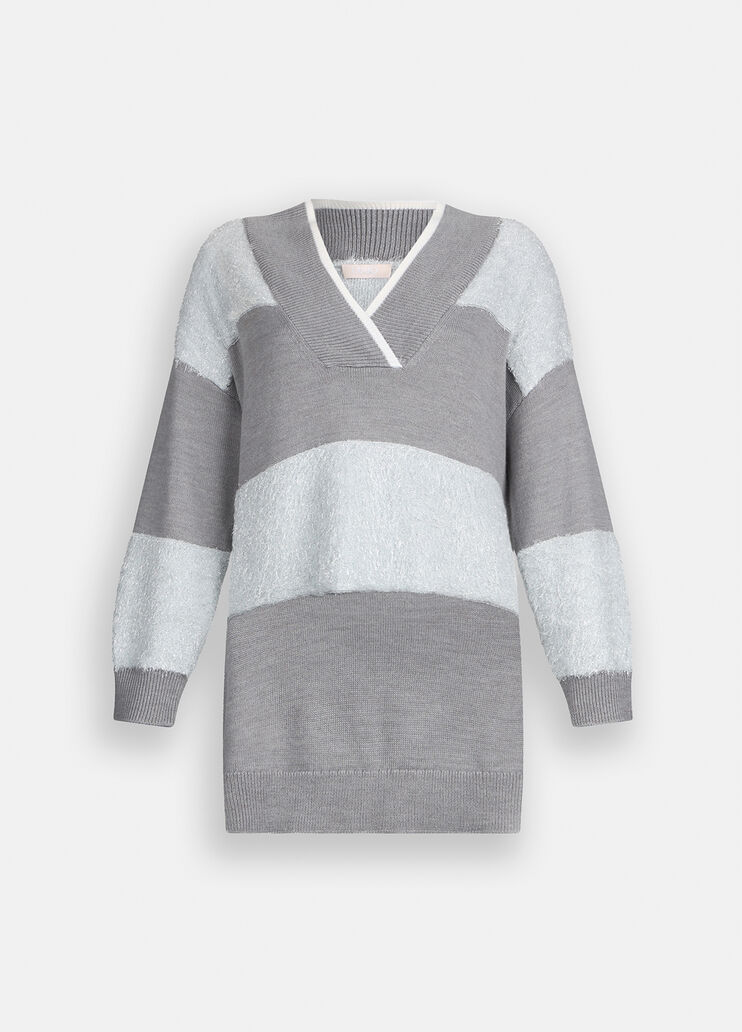 Lurex® wool sweater light grey Liu Jo - large image number 6