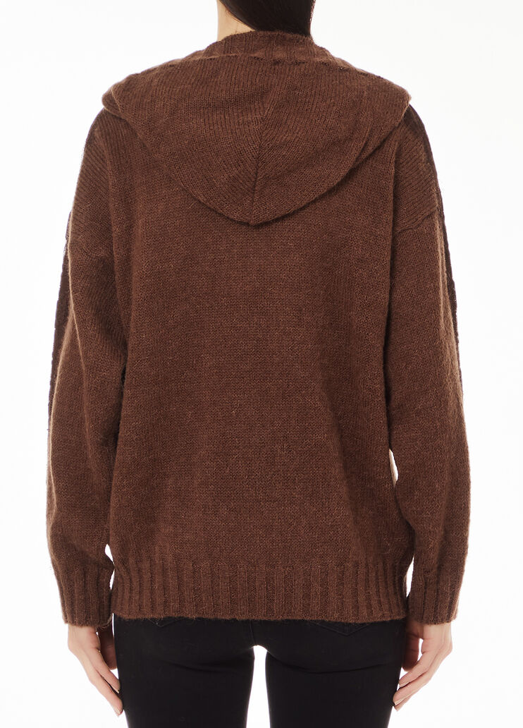Pullover aus Wollgemisch mit Kapuze braun Liu Jo - medium Pullover aus Wollgemisch mit Kapuze braun Liu Jo - medium