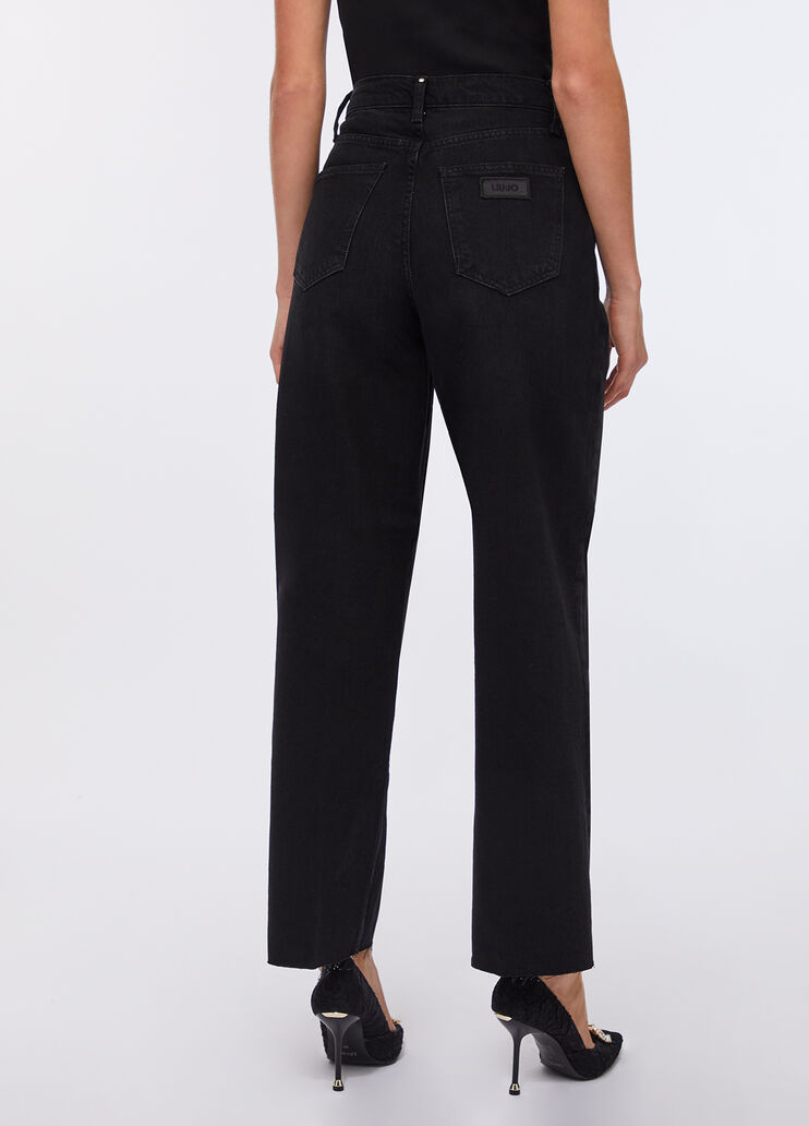 Jean taille basse à jambe large denim noir Liu Jo - medium