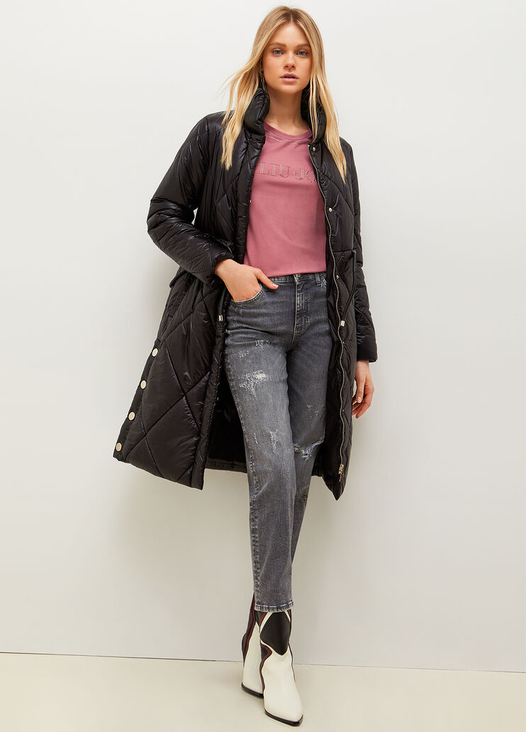 T-shirt with logo and gemstones pink Liu Jo - large image number 3