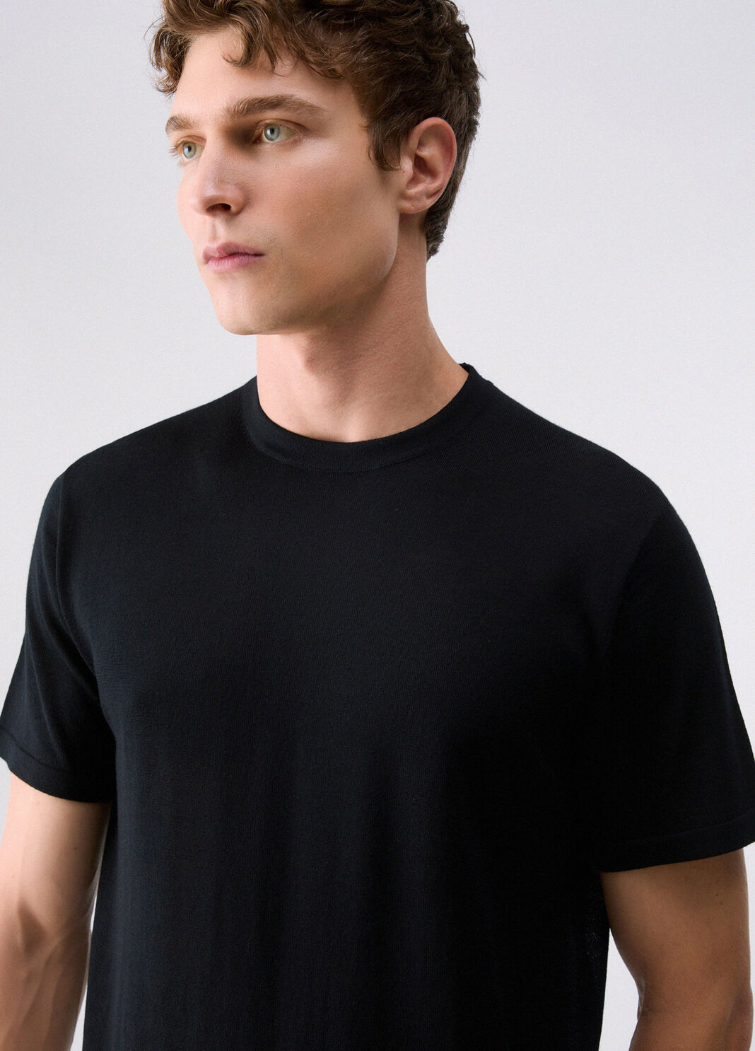 T-shirt en laine m&eacute;rinos noir Liu Jo - large image number 4