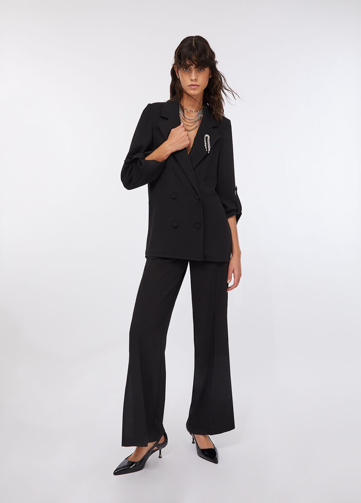 Envers satin blazer black Liu Jo - large image number 5 Envers satin blazer black Liu Jo - large image number 5