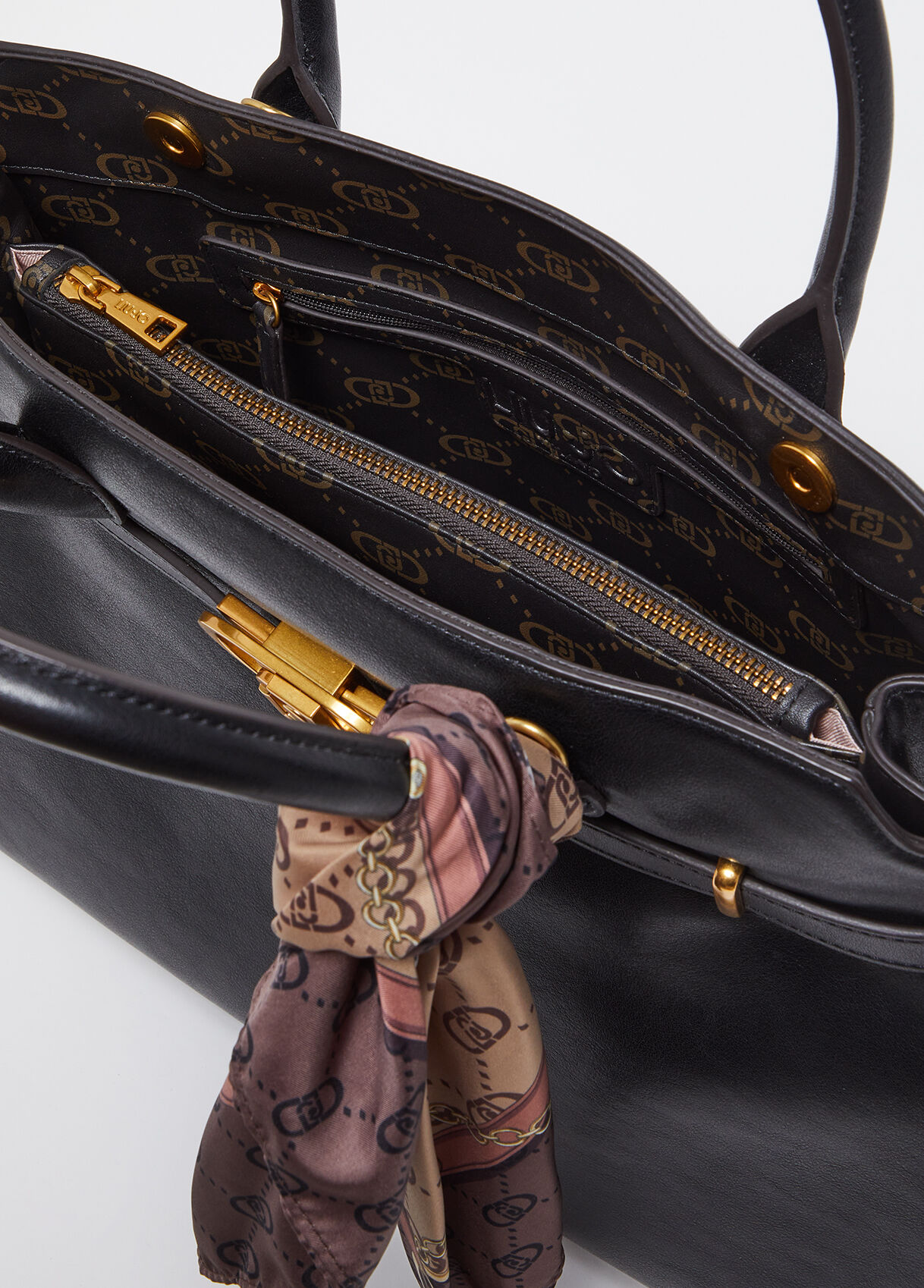Large satchel with scarf colour black | Liu Jo Large satchel with scarf colour black | Liu Jo