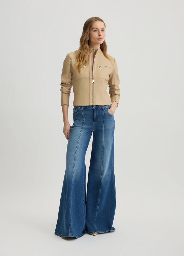 Natural beige leather biker jacket  beige Liu Jo - medium Natural beige leather biker jacket  beige Liu Jo - medium