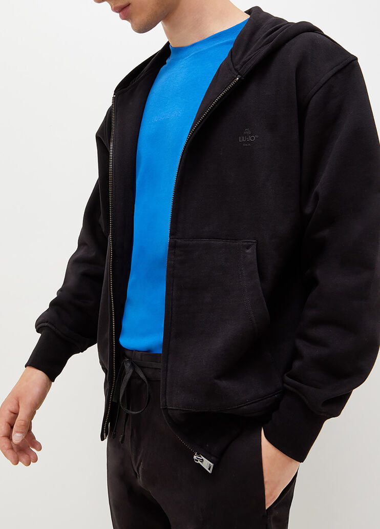 Hooded sweatshirt with zip black Liu Jo - large image number 0 Hooded sweatshirt with zip black Liu Jo - large image number 0