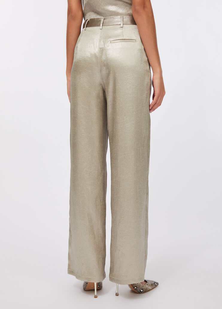 Laminated crepe trousers gold Liu Jo - large image number 1