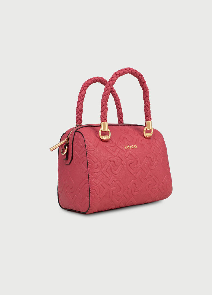Mini boston bag with logo Pink Liu Jo - large image number 2 Mini boston bag with logo Pink Liu Jo - large image number 2