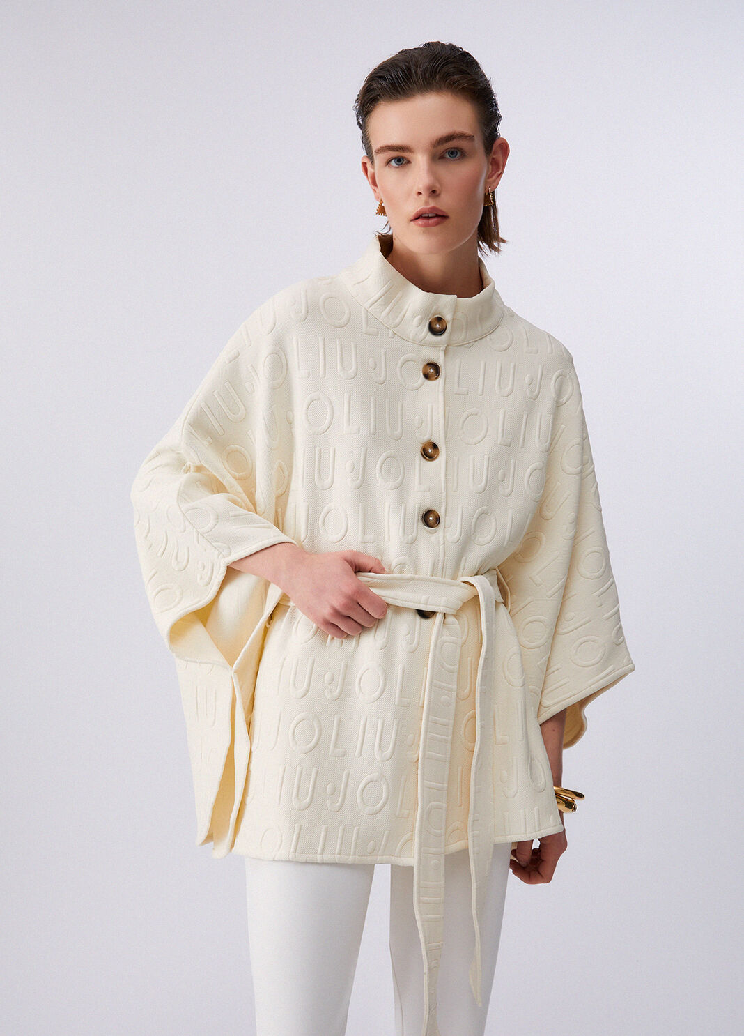 Poncho with belt cream Liu Jo - large image number 0