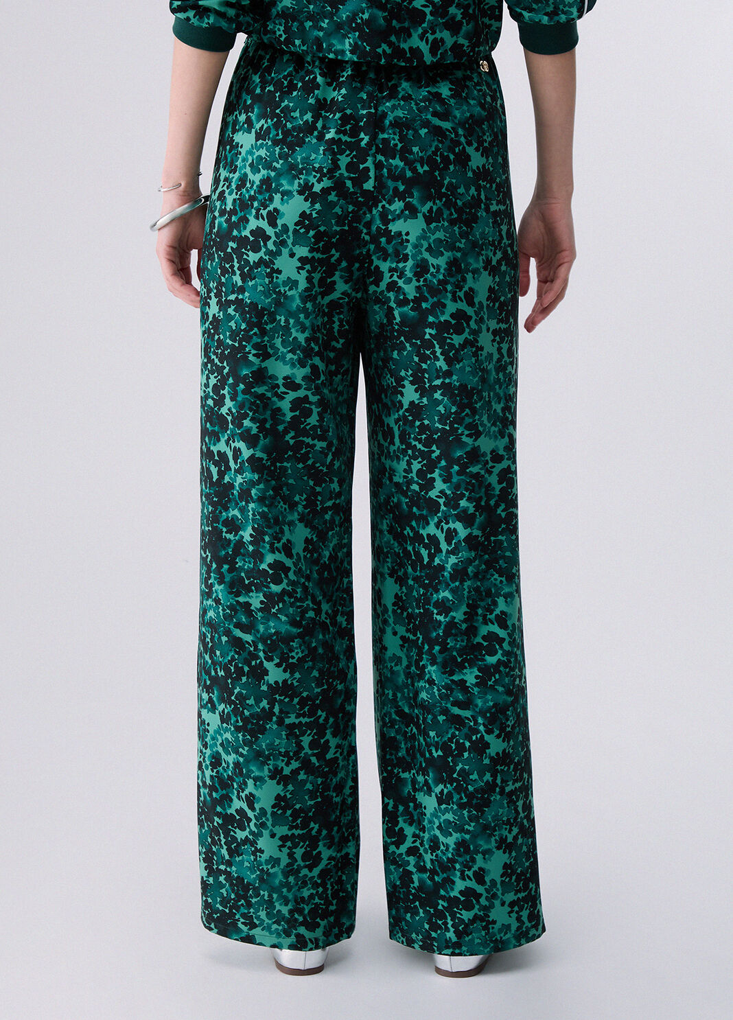Pantalon en cr&ecirc;pe vert Liu Jo - large image number 1