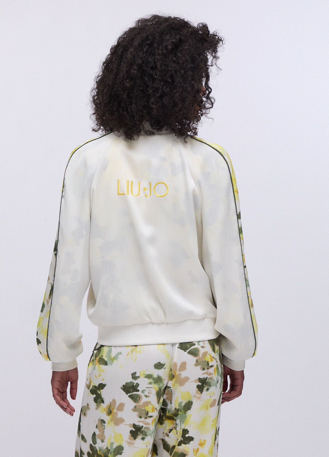 Printed satin jacket white/green Liu Jo - large image number 1