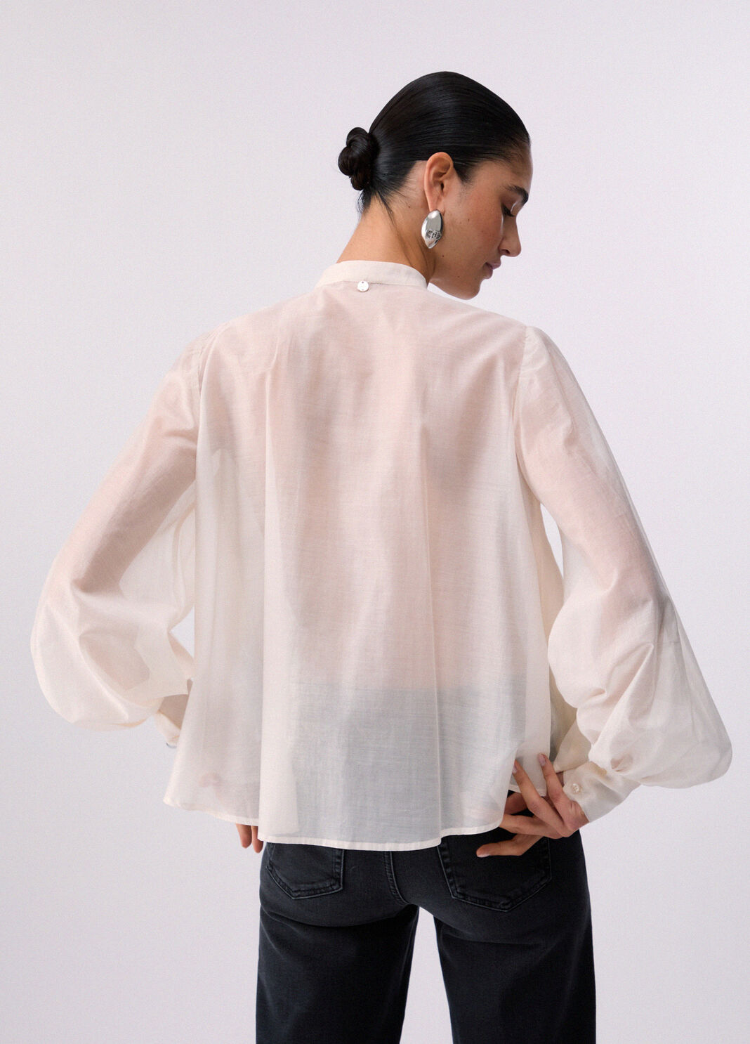 Блузка с бижутерной вышивкой белый Liu Jo - large image number 1