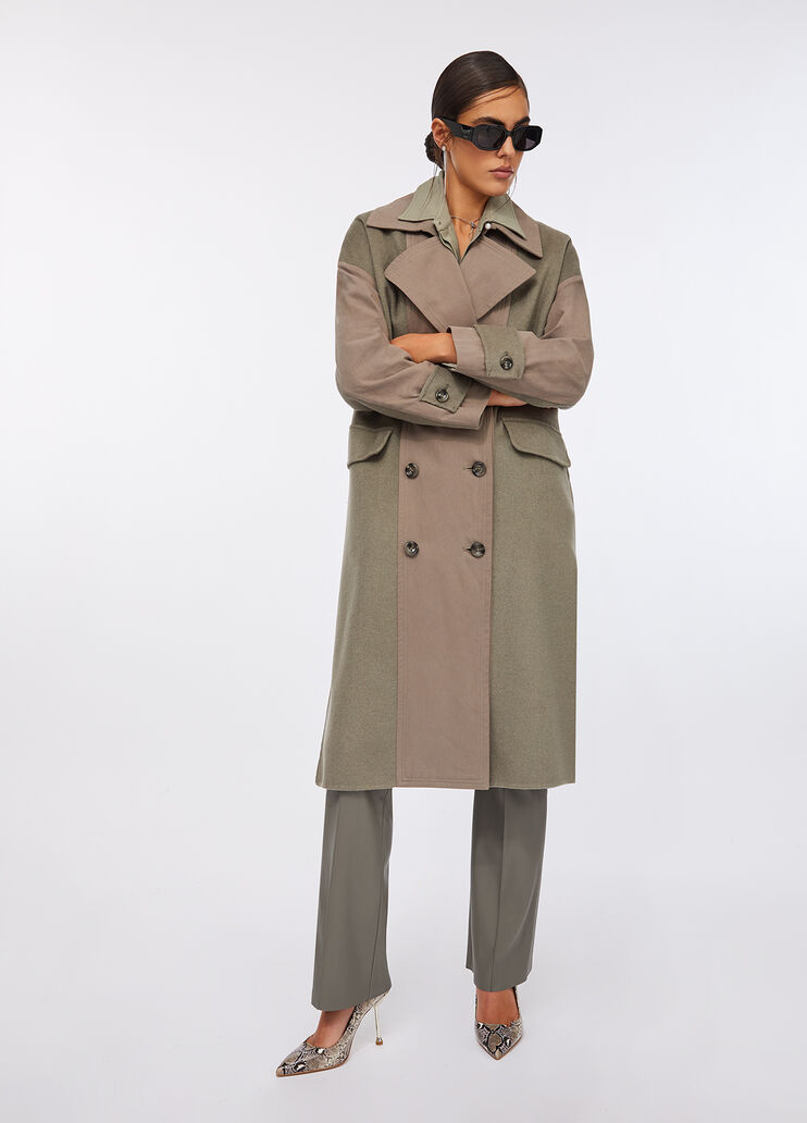 Double-breasted wool trench coat asparagus Liu Jo - medium Double-breasted wool trench coat asparagus Liu Jo - medium