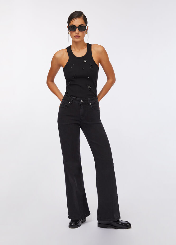 Vaqueros acampanados de talle alto denim negro Liu Jo - medium Vaqueros acampanados de talle alto denim negro Liu Jo - medium