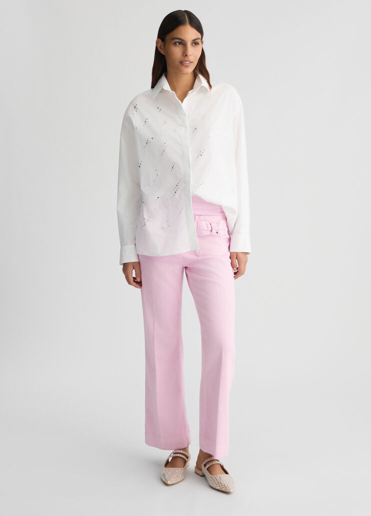 Cropped flared cotton trousers pink Liu Jo - medium Cropped flared cotton trousers pink Liu Jo - medium