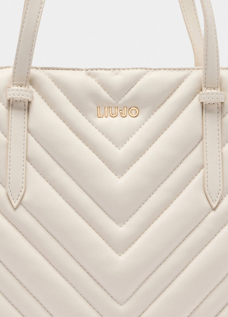 Large quilted shopping bag white Liu Jo - medium