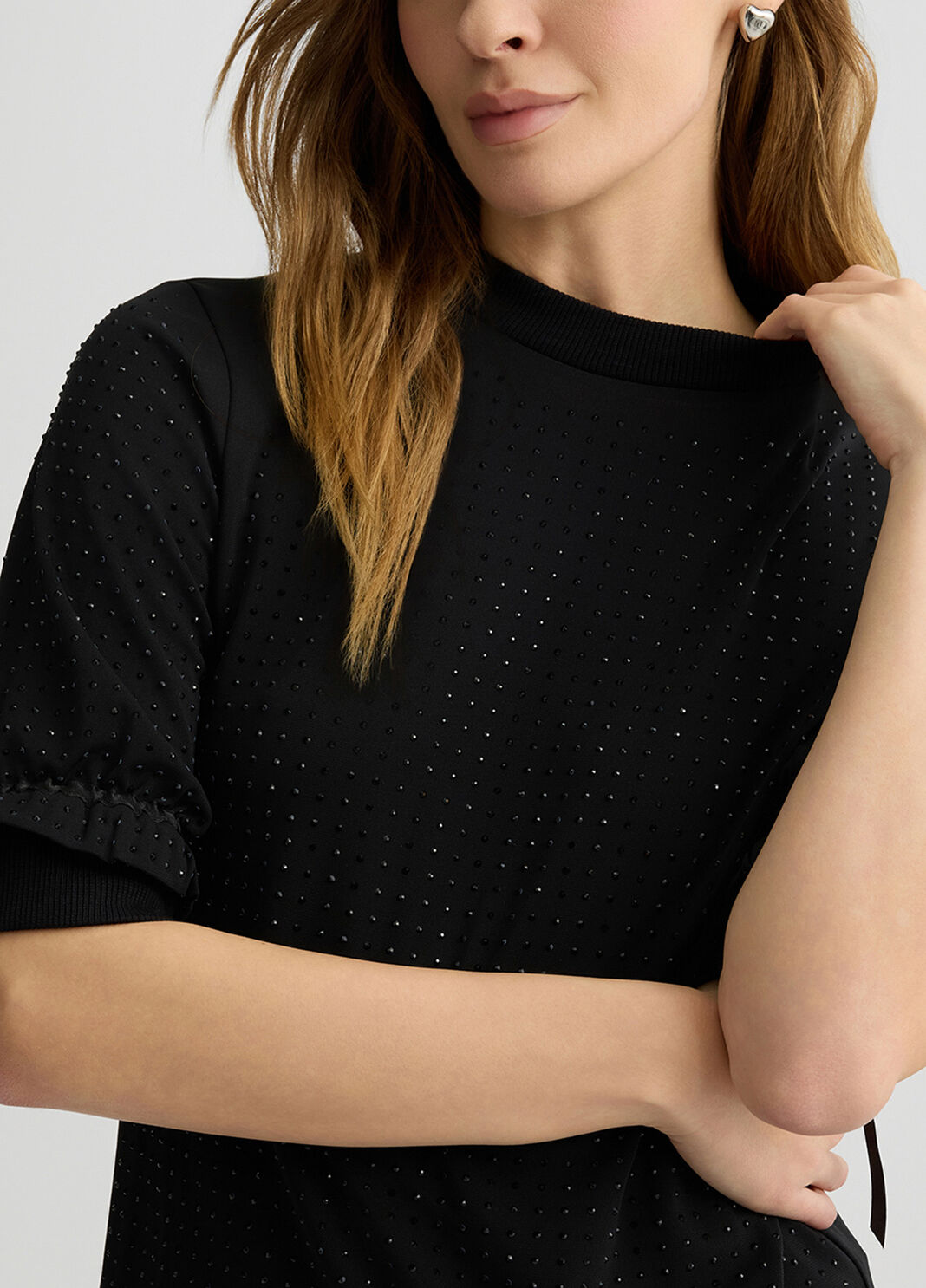 Camiseta con strass negro Liu Jo - large image number 2