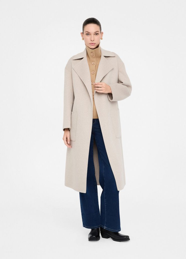 Wool coat with belt beige Liu Jo - large image number 5 Wool coat with belt beige Liu Jo - large image number 5