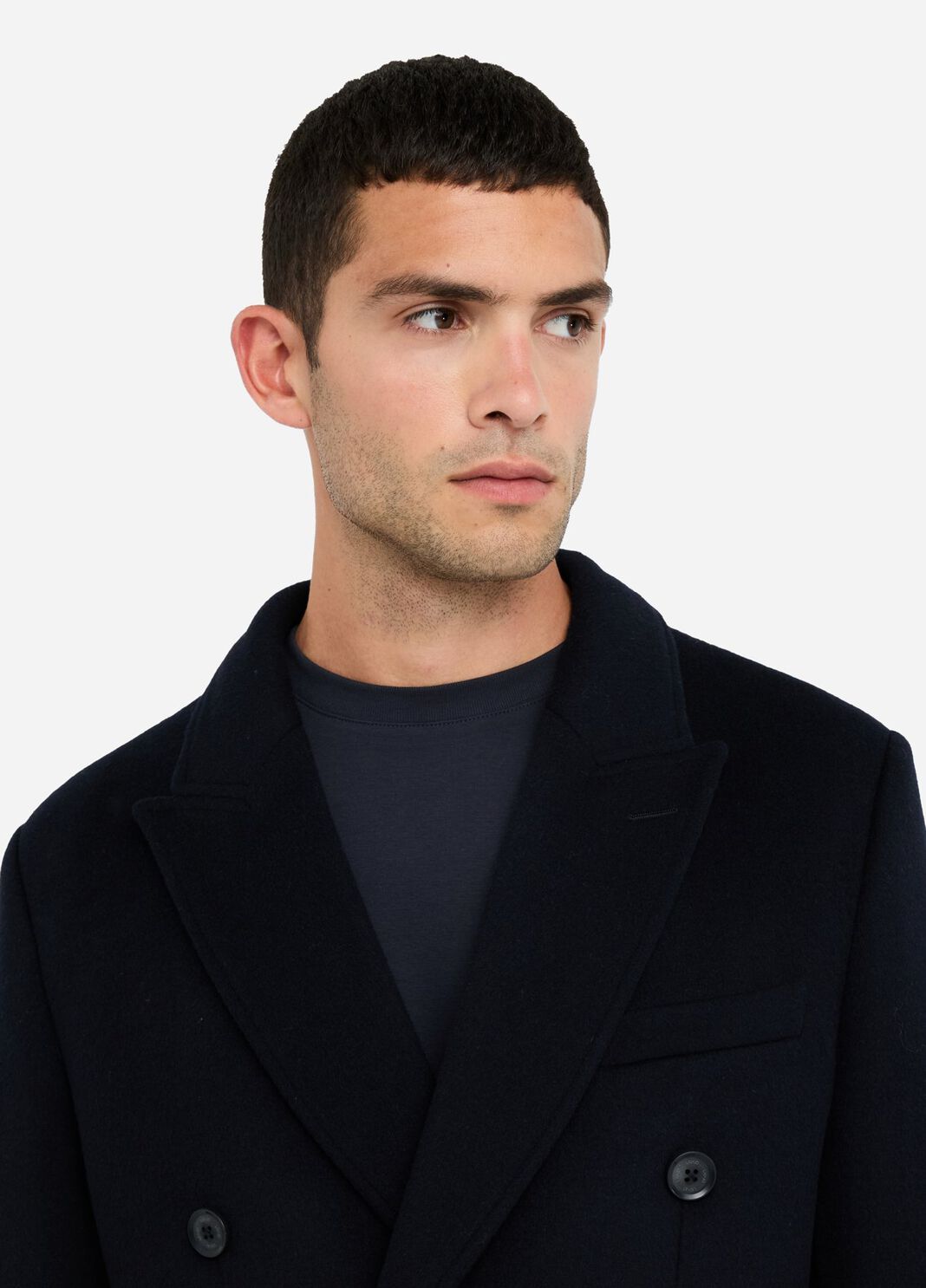 Double-breasted wool and cashmere coat dark blue Liu Jo - large image number 2