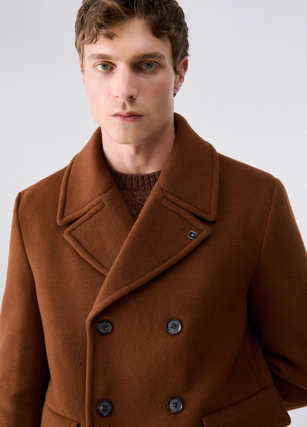 Coat caban in wool and cashmere brown Liu Jo - large image number 4