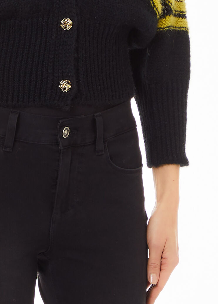 Alpaca-blend jacquard cardigan black Liu Jo - large image number 2