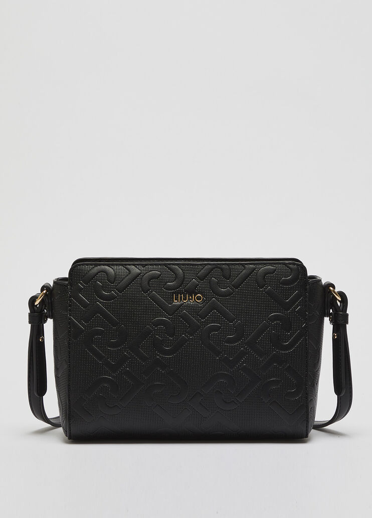 Embossed monogram logo crossbody bag