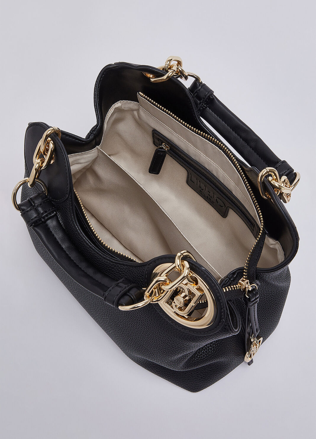 Petit Sac &agrave; Main noir et or Liu Jo - large image number 6