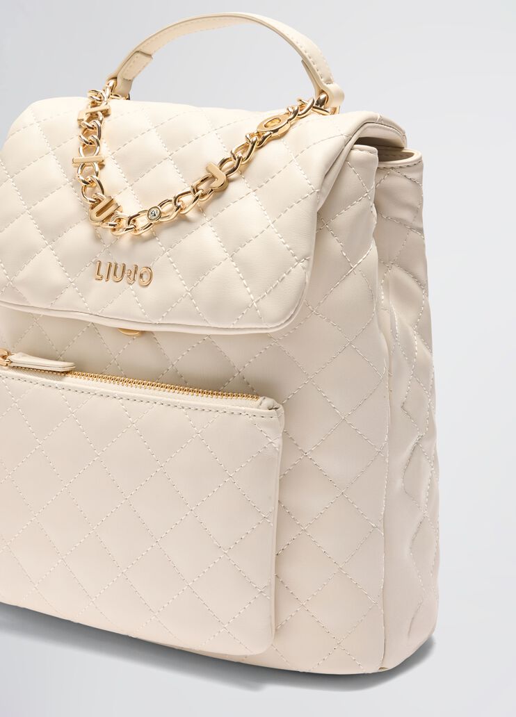 Quilted cream backpack cream Liu Jo - large image number 4 Quilted cream backpack cream Liu Jo - large image number 4