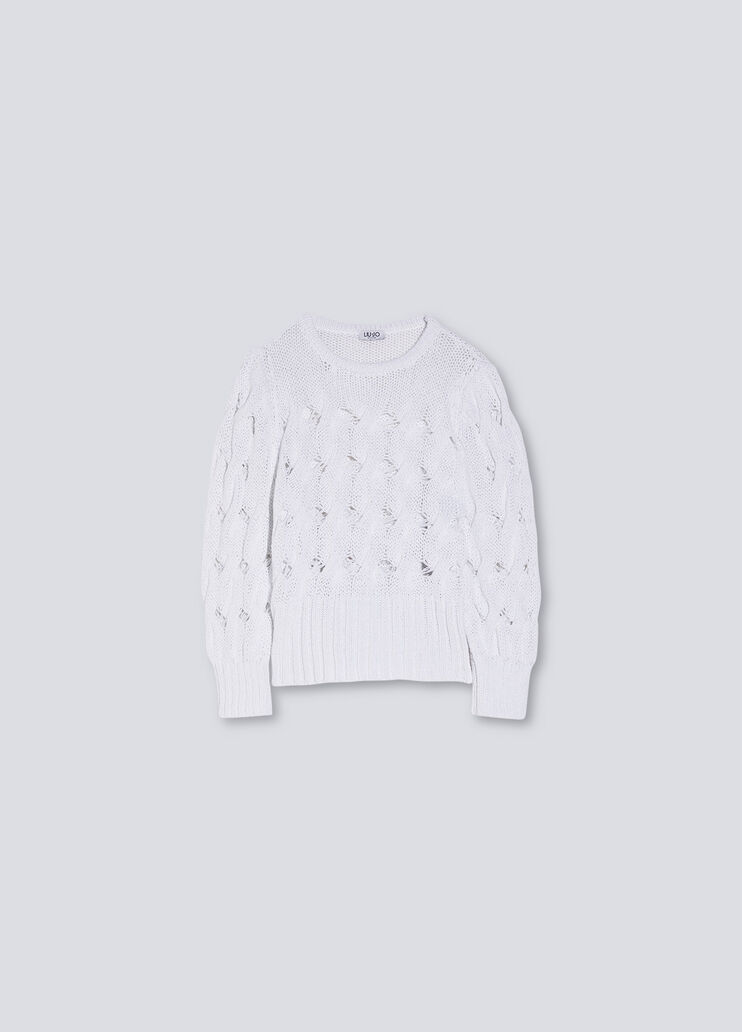 Openwork pullover white Liu Jo - large image number 4