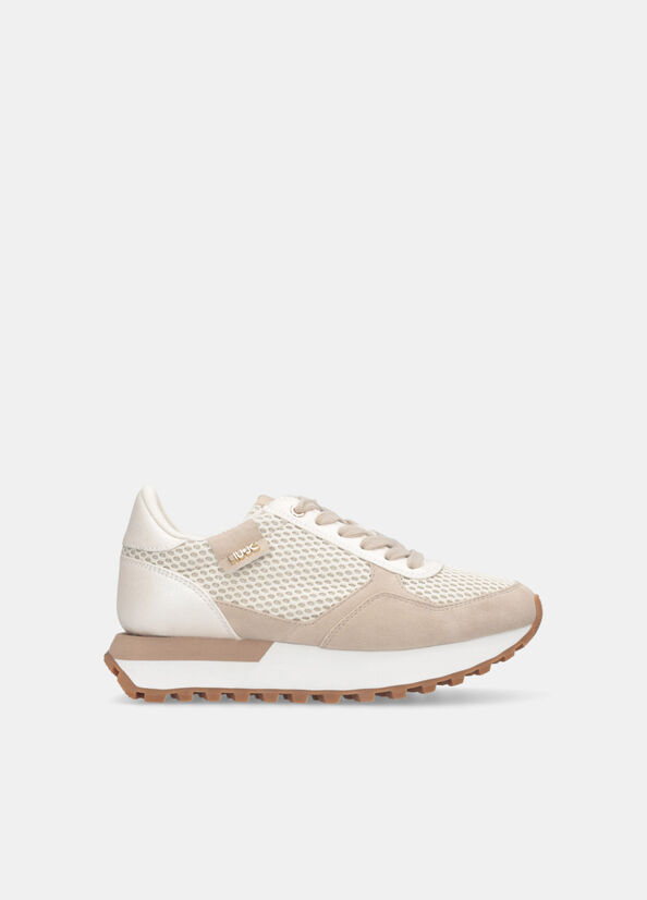 Sneakers en maille filet glittérée lait Liu Jo - large image number 1