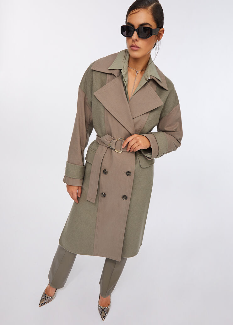 Double-breasted wool trench coat asparagus Liu Jo - medium Double-breasted wool trench coat asparagus Liu Jo - medium