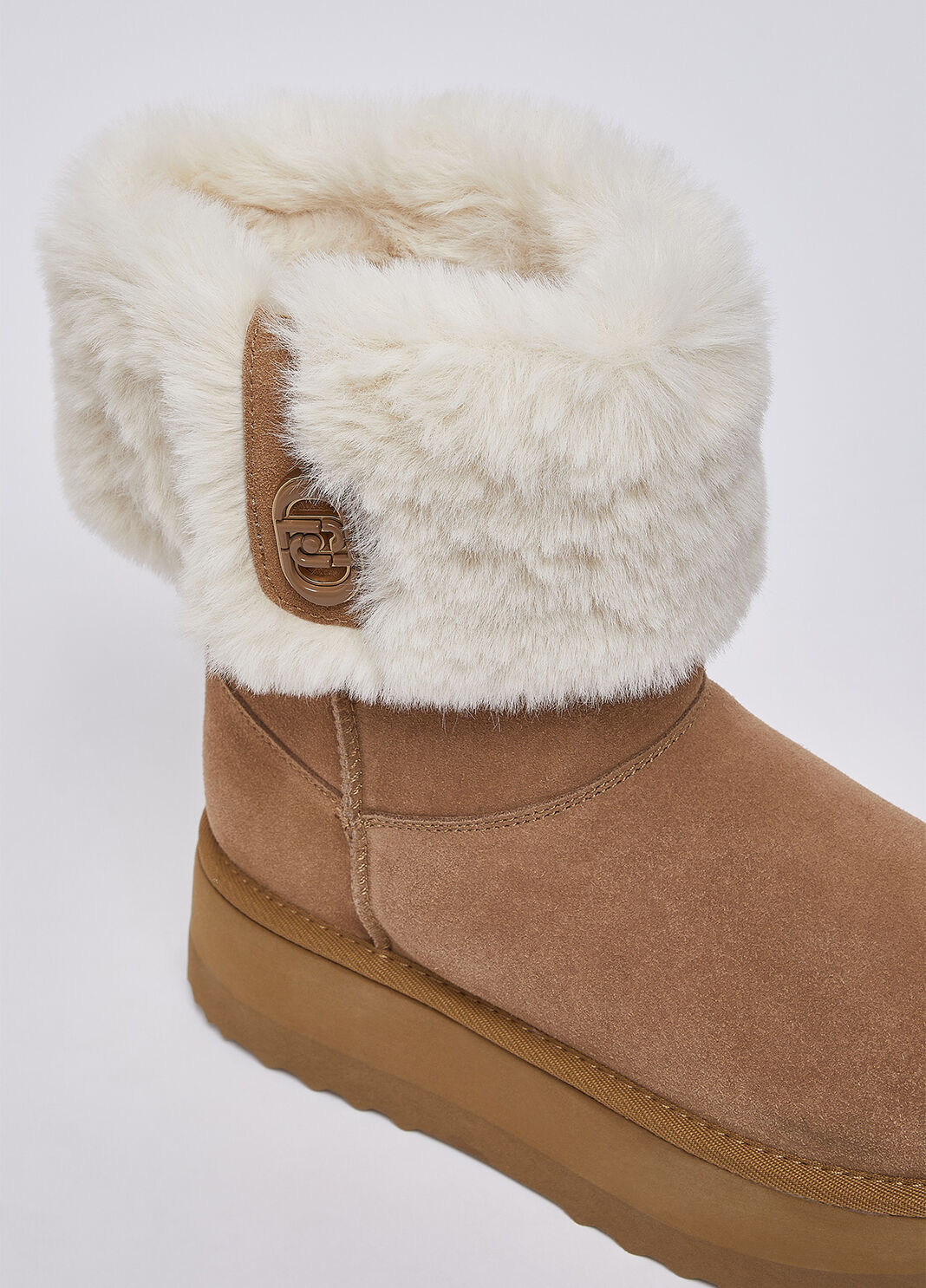Stivaletti in suede con risvolto cognac Liu Jo - large image number 5