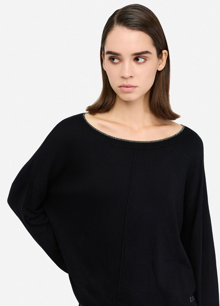 Джемпер с люрексом&reg; черный Liu Jo - large image number 2