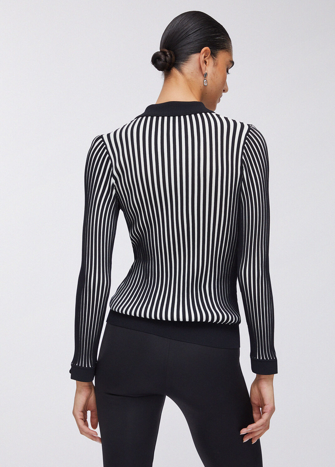 Джемпер в резинку с воротником хенли черный Liu Jo - large image number 1